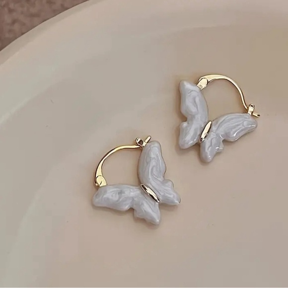 Butterfly Hoop Earrings - Picture 3 of 3